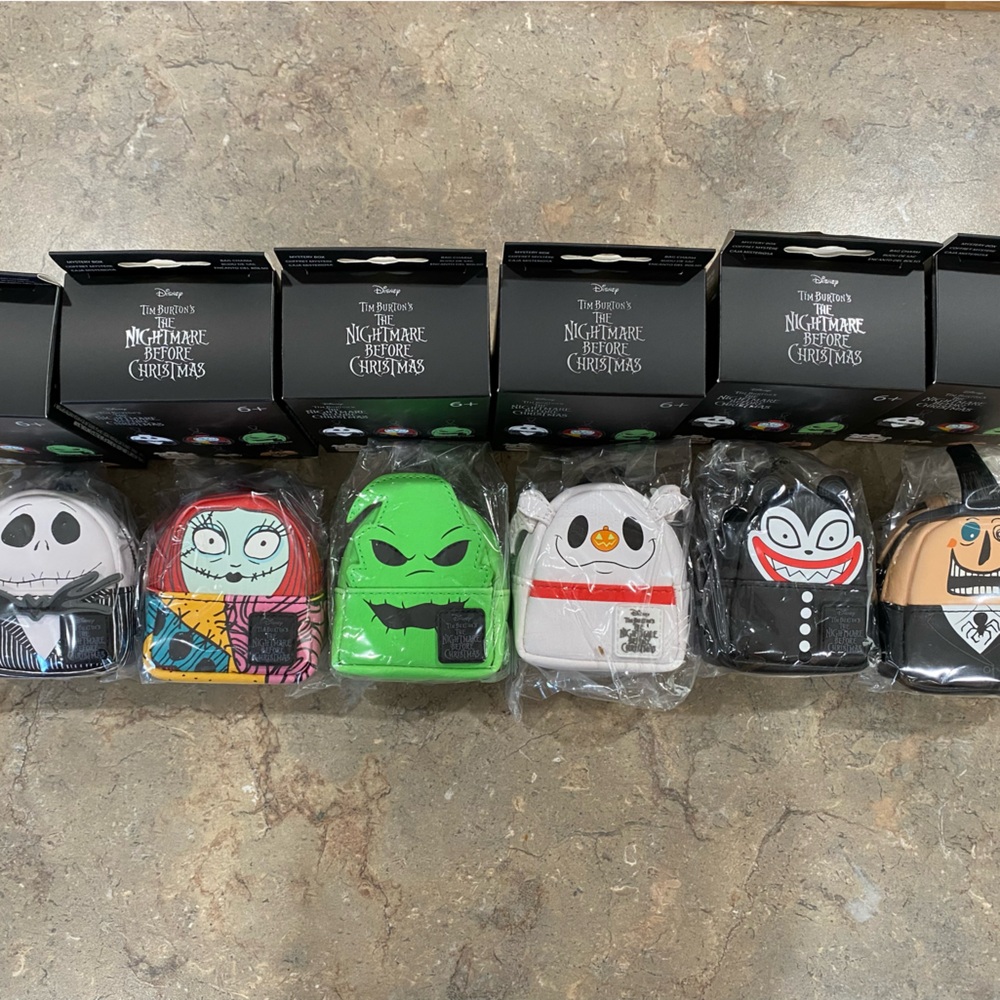 Full Set Of The Nightmare before Christmas Keychain Sized Backpacks